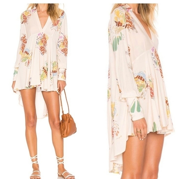 FREE PEOPLE Field Of Butterflies Tunic in Ivory Size XS - Picture 1 of 14